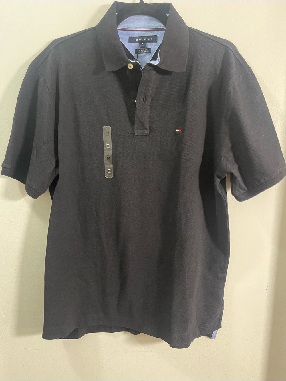 Tommy Hilfiger Black Classic Fit Polo Shirt M